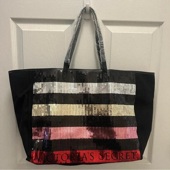 Victoria's Secret Large Sequined Front Tote Bag #11117941 15 x 12 x 8 - Picture 1 of 8